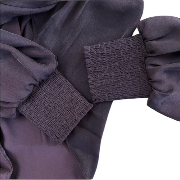 NWOT All Saints Abi Long Sleeve Draped Wrap Over Top Purple – Sz 2 - Picture 10 of 11